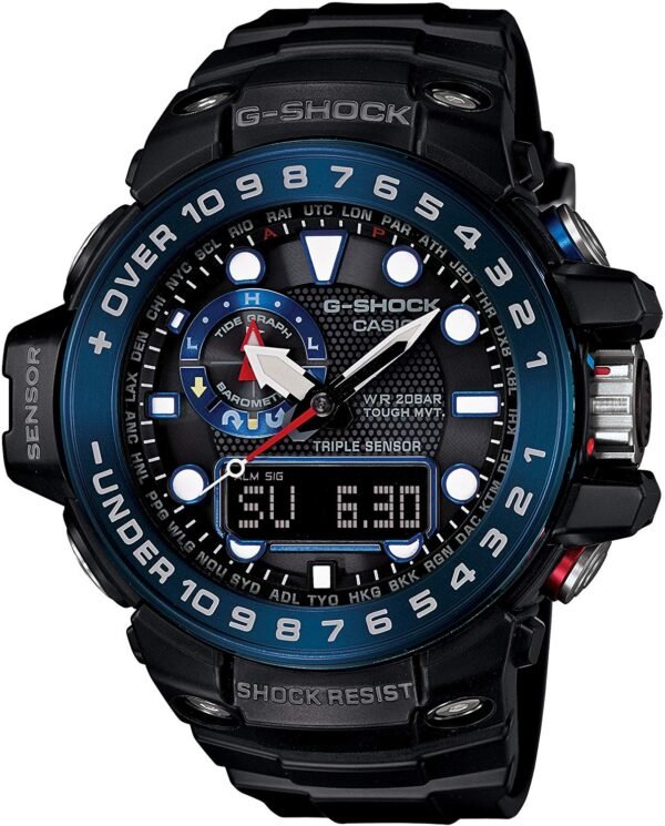 Sapphire Crystal Solar Powered Mens BlackBlue Analog GW-A1100FC-1A - Image 4